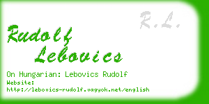 rudolf lebovics business card